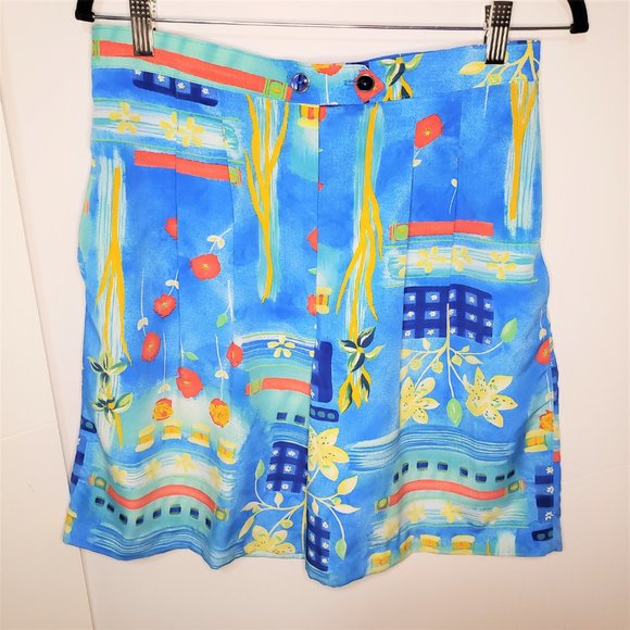 Marcia Pants - Vintage 1980s High Waisted Colorful Floral Shorts